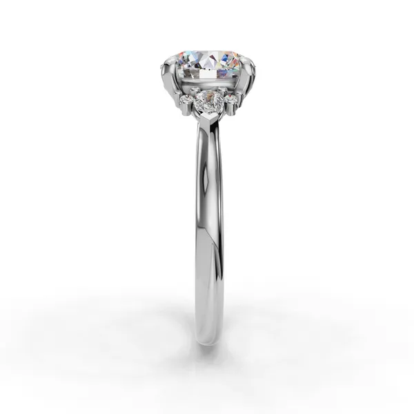 18K White Gold Round Engagement Ring Setting Image 3 SVS Fine Jewelry Oceanside, NY