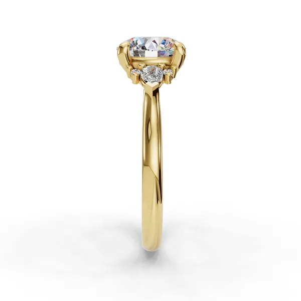 18K Yellow Gold Round Engagement Ring Setting Image 3 SVS Fine Jewelry Oceanside, NY