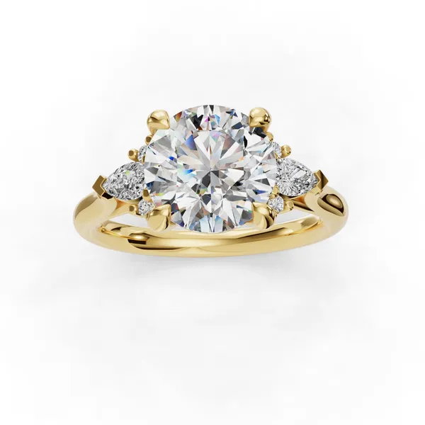 18K Yellow Gold Round Engagement Ring Setting Image 4 SVS Fine Jewelry Oceanside, NY