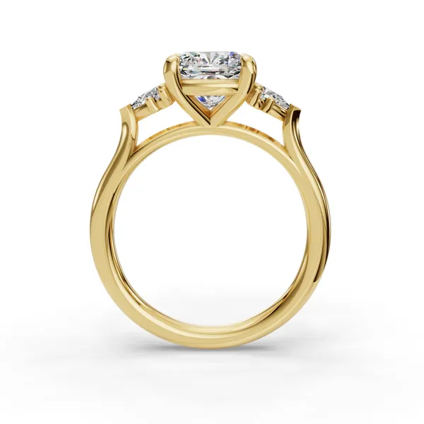 18K Yellow Gold Cushion Engagement Ring Setting Image 2 SVS Fine Jewelry Oceanside, NY