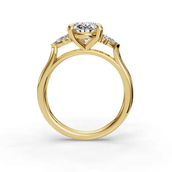 18K Yellow Gold Oval Engagement Ring Setting Image 2 SVS Fine Jewelry Oceanside, NY