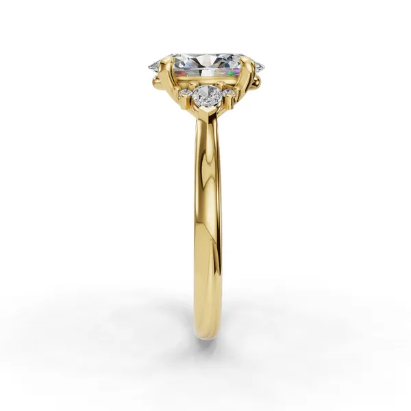 18K Yellow Gold Oval Engagement Ring Setting Image 3 SVS Fine Jewelry Oceanside, NY