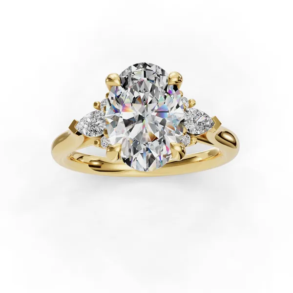 18K Yellow Gold Oval Engagement Ring Setting Image 4 SVS Fine Jewelry Oceanside, NY