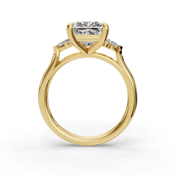 18K Yellow Gold Princess Engagement Ring Setting Image 2 SVS Fine Jewelry Oceanside, NY