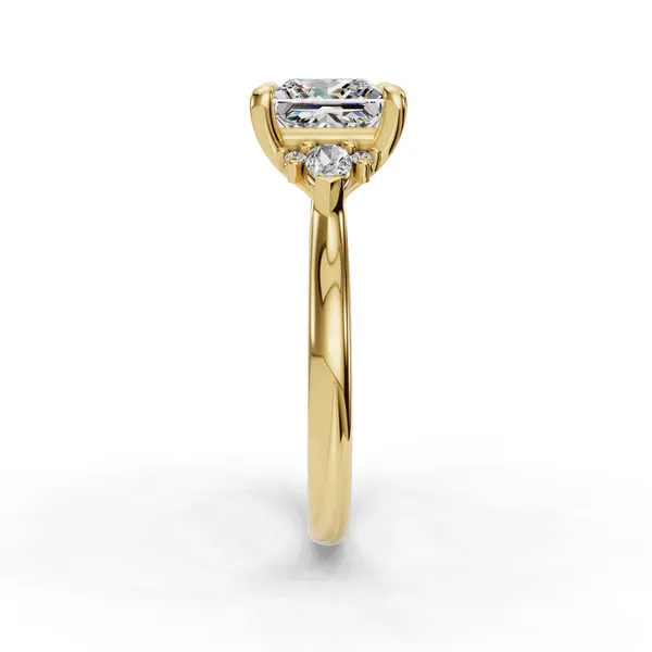 18K Yellow Gold Princess Engagement Ring Setting Image 3 SVS Fine Jewelry Oceanside, NY