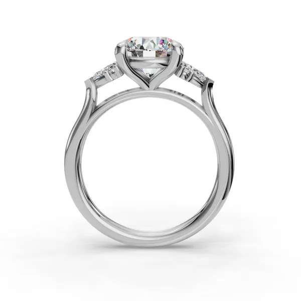 Platinum Round Engagement Ring Setting Image 2 SVS Fine Jewelry Oceanside, NY