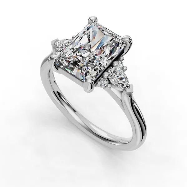 Platinum Radiant Engagement Ring Setting SVS Fine Jewelry Oceanside, NY