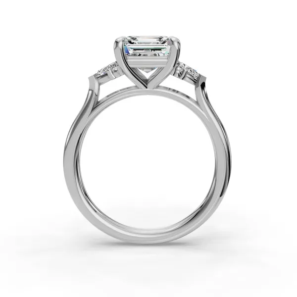 Platinum Asscher Engagement Ring Setting Image 2 SVS Fine Jewelry Oceanside, NY