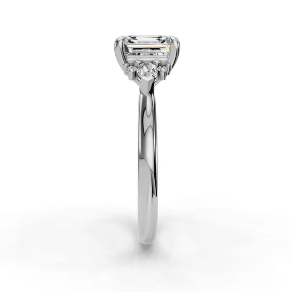 Platinum Asscher Engagement Ring Setting Image 3 SVS Fine Jewelry Oceanside, NY
