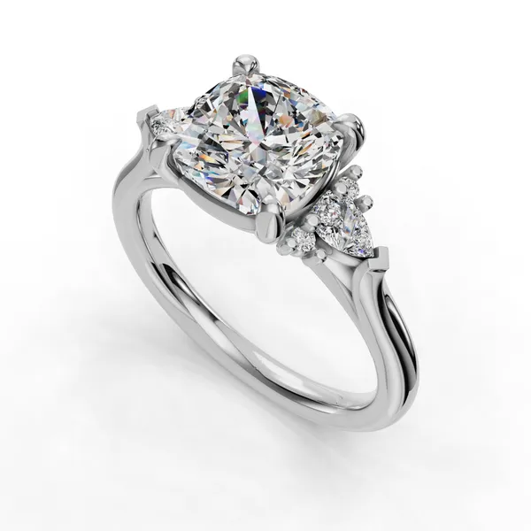 Platinum Cushion Engagement Ring Setting SVS Fine Jewelry Oceanside, NY