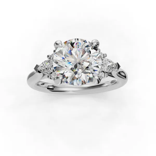 Platinum Round Engagement Ring Setting Image 4 SVS Fine Jewelry Oceanside, NY