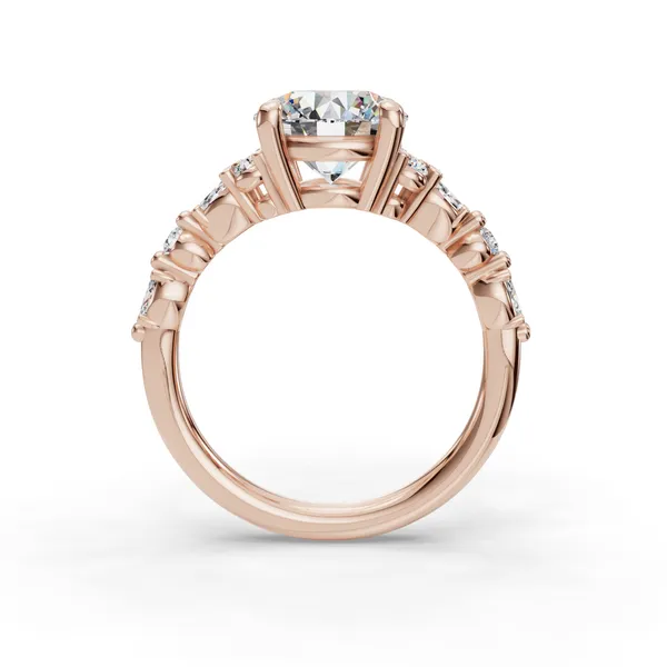 14K Rose Gold Round Engagement Ring Setting Image 2 SVS Fine Jewelry Oceanside, NY