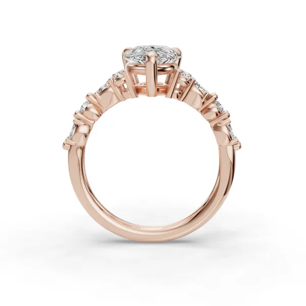14K Rose Gold Pear Engagement Ring Setting Image 2 SVS Fine Jewelry Oceanside, NY