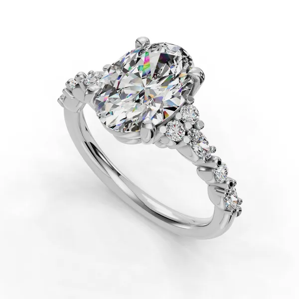 14K White Gold Oval Engagement Ring Setting SVS Fine Jewelry Oceanside, NY