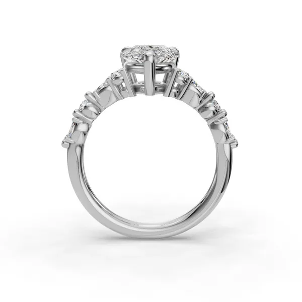 14K White Gold Pear Engagement Ring Setting Image 2 SVS Fine Jewelry Oceanside, NY
