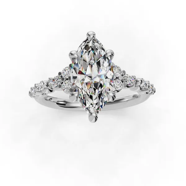 14K White Gold Marquise Engagement Ring Setting Image 4 SVS Fine Jewelry Oceanside, NY