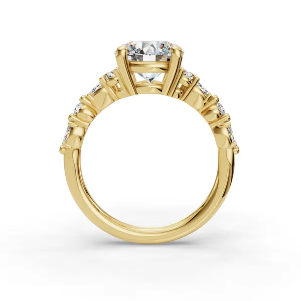 14K Yellow Gold Round Engagement Ring Setting Image 2 SVS Fine Jewelry Oceanside, NY