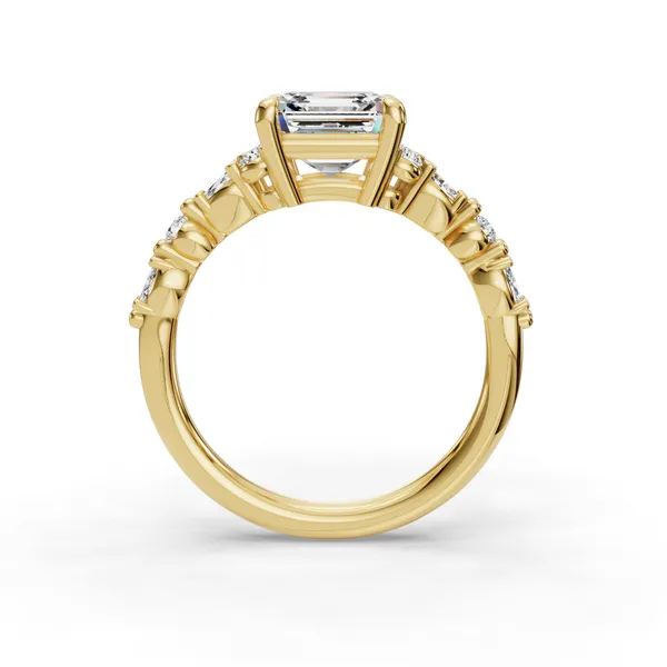 14K Yellow Gold Asscher Engagement Ring Setting Image 2 SVS Fine Jewelry Oceanside, NY