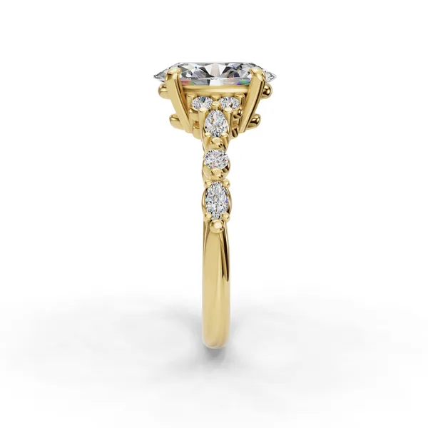 14K Yellow Gold Oval Engagement Ring Setting Image 3 SVS Fine Jewelry Oceanside, NY