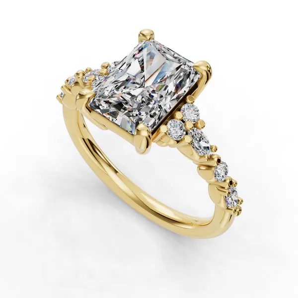 14K Yellow Gold Radiant Engagement Ring Setting SVS Fine Jewelry Oceanside, NY