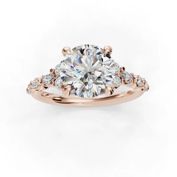 18K Rose Gold Round Engagement Ring Setting Image 4 SVS Fine Jewelry Oceanside, NY