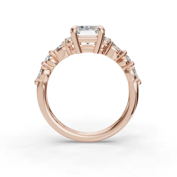 18K Rose Gold Emerald Engagement Ring Setting Image 2 SVS Fine Jewelry Oceanside, NY