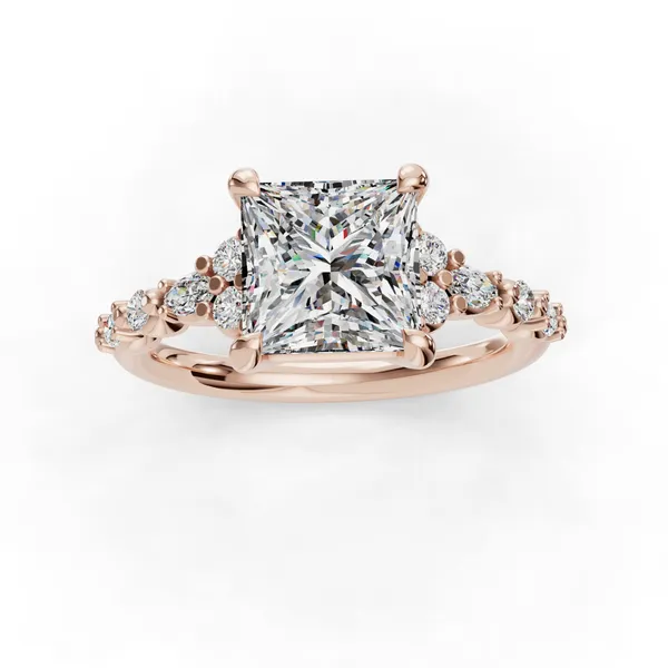 18K Rose Gold Princess Engagement Ring Setting Image 4 SVS Fine Jewelry Oceanside, NY