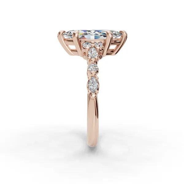 18K Rose Gold Marquise Engagement Ring Setting Image 3 SVS Fine Jewelry Oceanside, NY