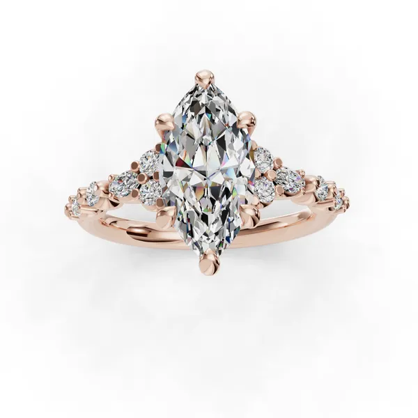 18K Rose Gold Marquise Engagement Ring Setting Image 4 SVS Fine Jewelry Oceanside, NY