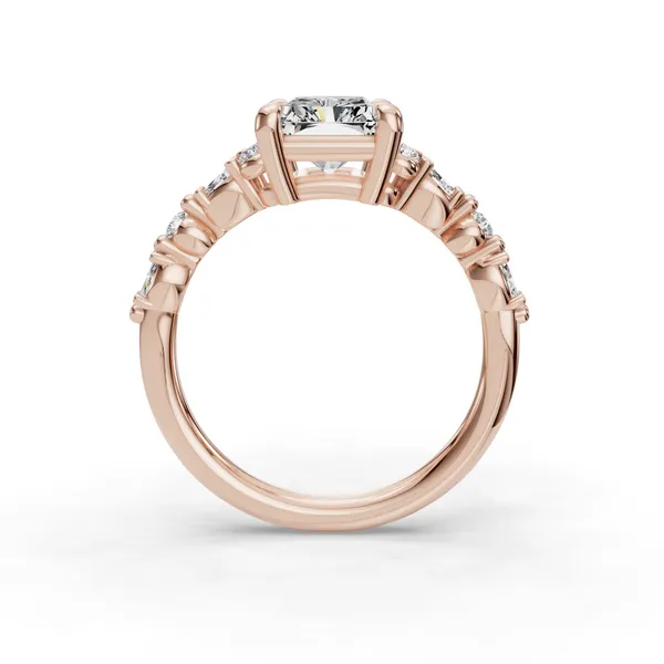 18K Rose Gold Radiant Engagement Ring Setting Image 2 SVS Fine Jewelry Oceanside, NY