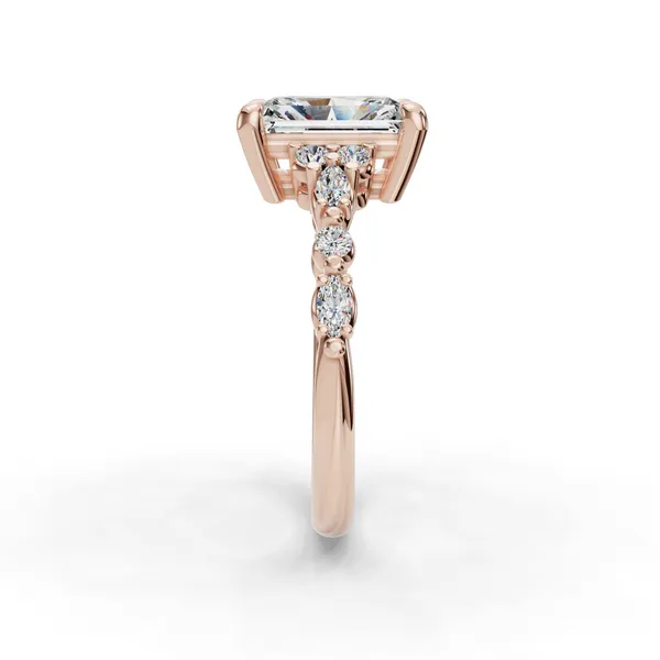 18K Rose Gold Radiant Engagement Ring Setting Image 3 SVS Fine Jewelry Oceanside, NY