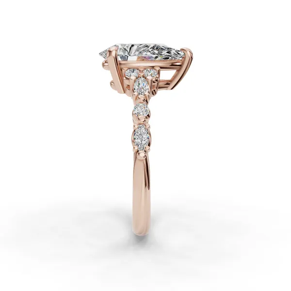 18K Rose Gold Pear Engagement Ring Setting Image 3 SVS Fine Jewelry Oceanside, NY