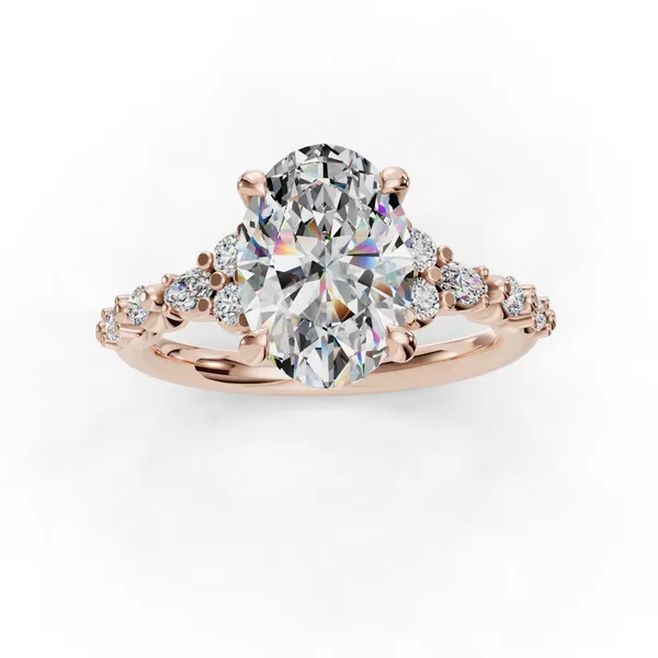 18K Rose Gold Oval Engagement Ring Setting Image 4 SVS Fine Jewelry Oceanside, NY
