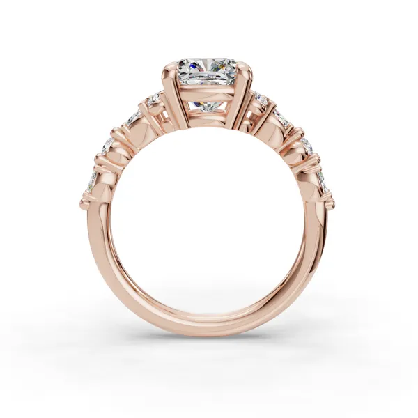 18K Rose Gold Cushion Engagement Ring Setting Image 2 SVS Fine Jewelry Oceanside, NY