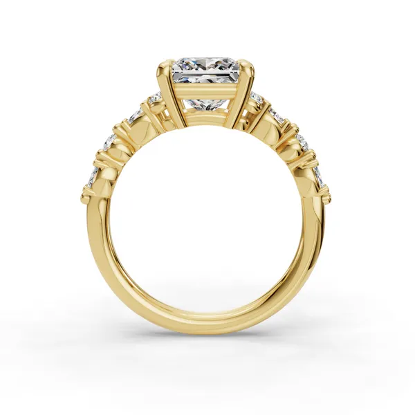 18K Yellow Gold Princess Engagement Ring Setting Image 2 SVS Fine Jewelry Oceanside, NY