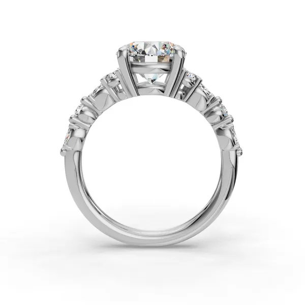 Platinum Round Engagement Ring Setting Image 2 SVS Fine Jewelry Oceanside, NY