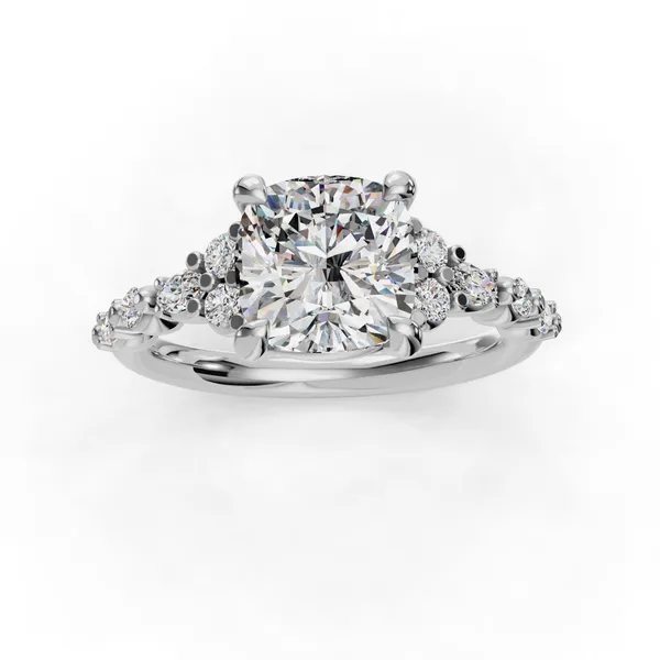 Platinum Cushion Engagement Ring Setting Image 4 SVS Fine Jewelry Oceanside, NY
