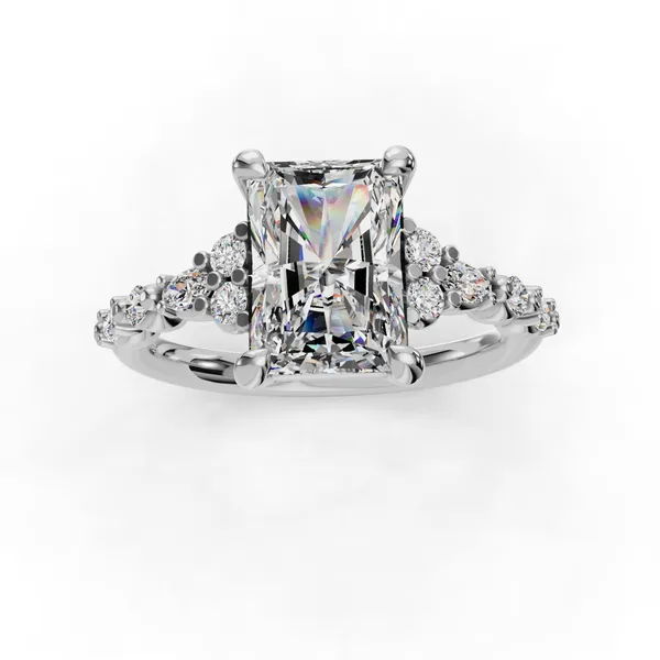 Platinum Radiant Engagement Ring Setting Image 4 SVS Fine Jewelry Oceanside, NY
