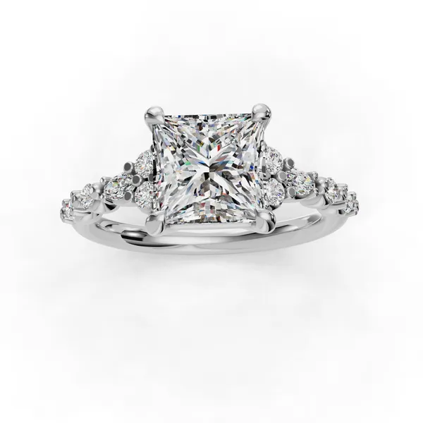Platinum Princess Engagement Ring Setting Image 4 SVS Fine Jewelry Oceanside, NY