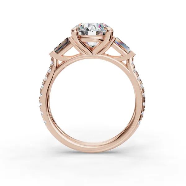 14K Rose Gold Round Engagement Ring Setting Image 2 SVS Fine Jewelry Oceanside, NY