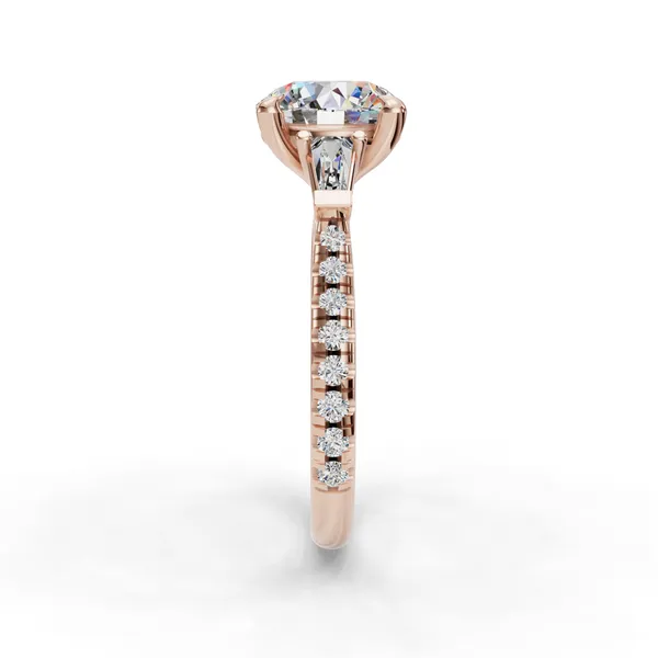 14K Rose Gold Round Engagement Ring Setting Image 3 SVS Fine Jewelry Oceanside, NY