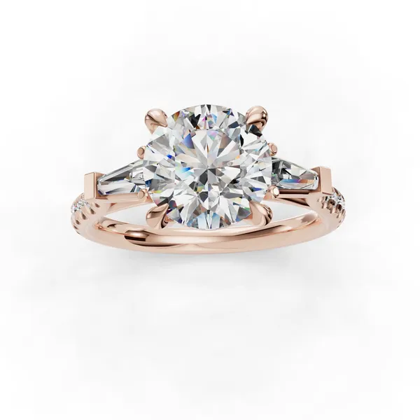 14K Rose Gold Round Engagement Ring Setting Image 4 SVS Fine Jewelry Oceanside, NY