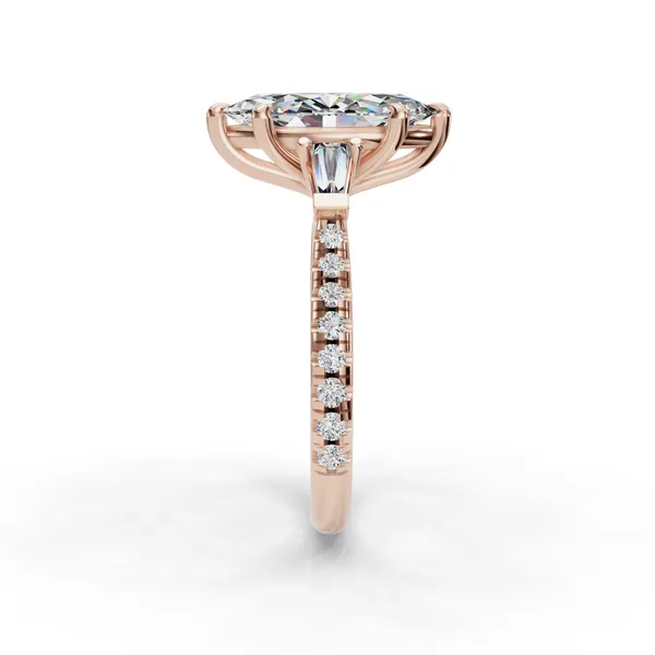14K Rose Gold Marquise Engagement Ring Setting Image 3 SVS Fine Jewelry Oceanside, NY