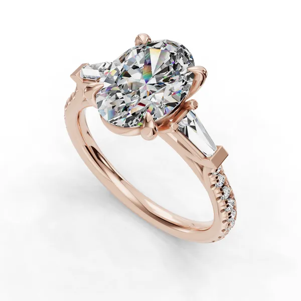 14K Rose Gold Oval Engagement Ring Setting SVS Fine Jewelry Oceanside, NY