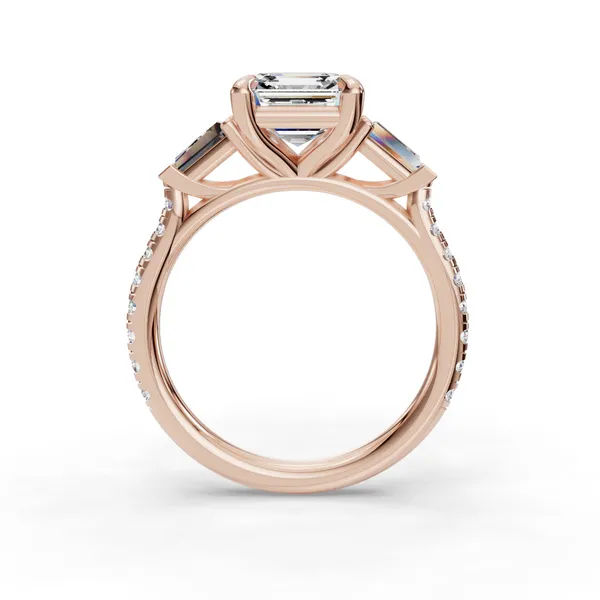 14K Rose Gold Asscher Engagement Ring Setting Image 2 SVS Fine Jewelry Oceanside, NY