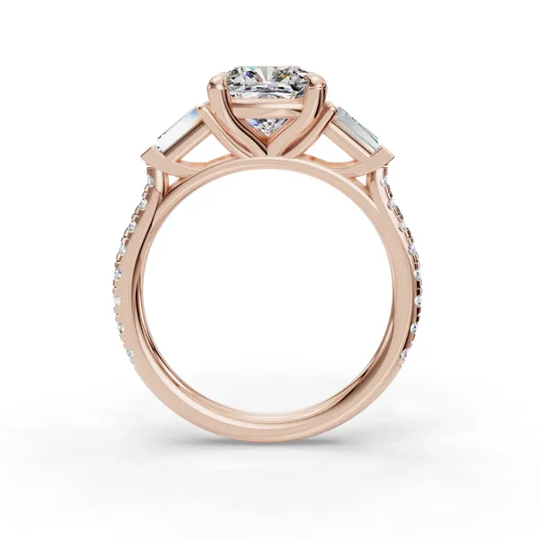 14K Rose Gold Cushion Engagement Ring Setting Image 2 SVS Fine Jewelry Oceanside, NY