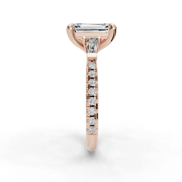 14K Rose Gold Emerald Engagement Ring Setting Image 3 SVS Fine Jewelry Oceanside, NY