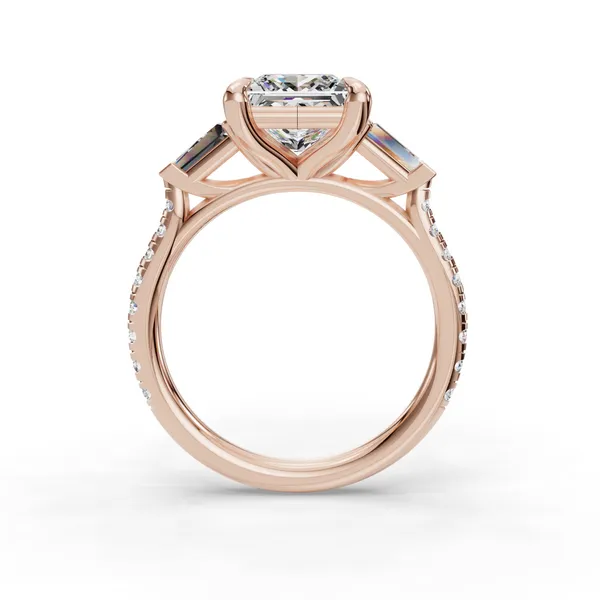 14K Rose Gold Princess Engagement Ring Setting Image 2 SVS Fine Jewelry Oceanside, NY