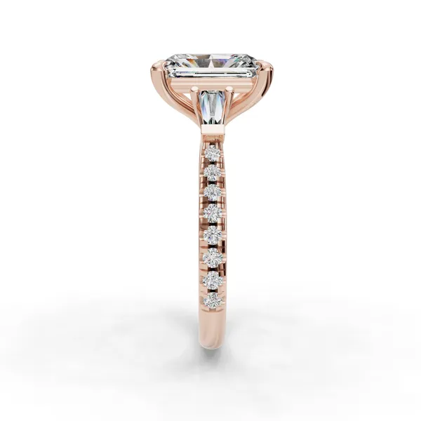 14K Rose Gold Radiant Engagement Ring Setting Image 3 SVS Fine Jewelry Oceanside, NY