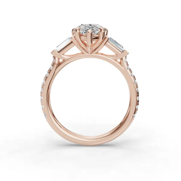 14K Rose Gold Pear Engagement Ring Setting Image 2 SVS Fine Jewelry Oceanside, NY